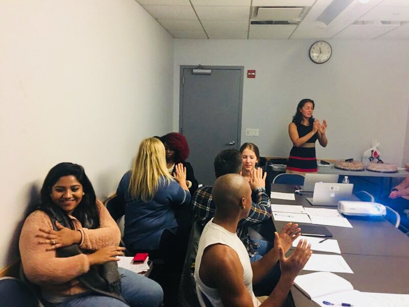 Feng Shui consultant laura cerrano of feng shui manhattan teaching Baruch College Students about Energy in Feng Shui.jpg