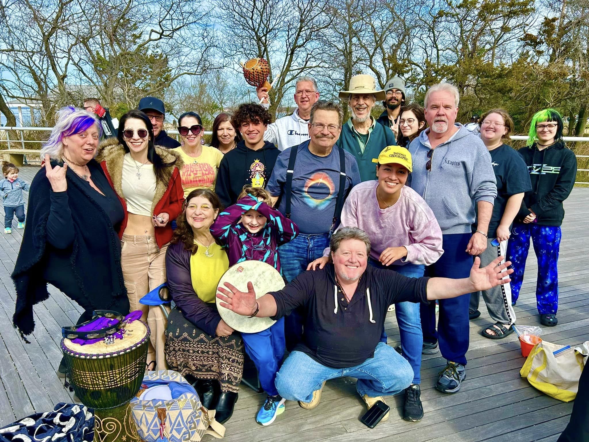 laura cerrano drum circle facilitator at sunken meadow state park long island NY solar eclipes gathering.jpeg