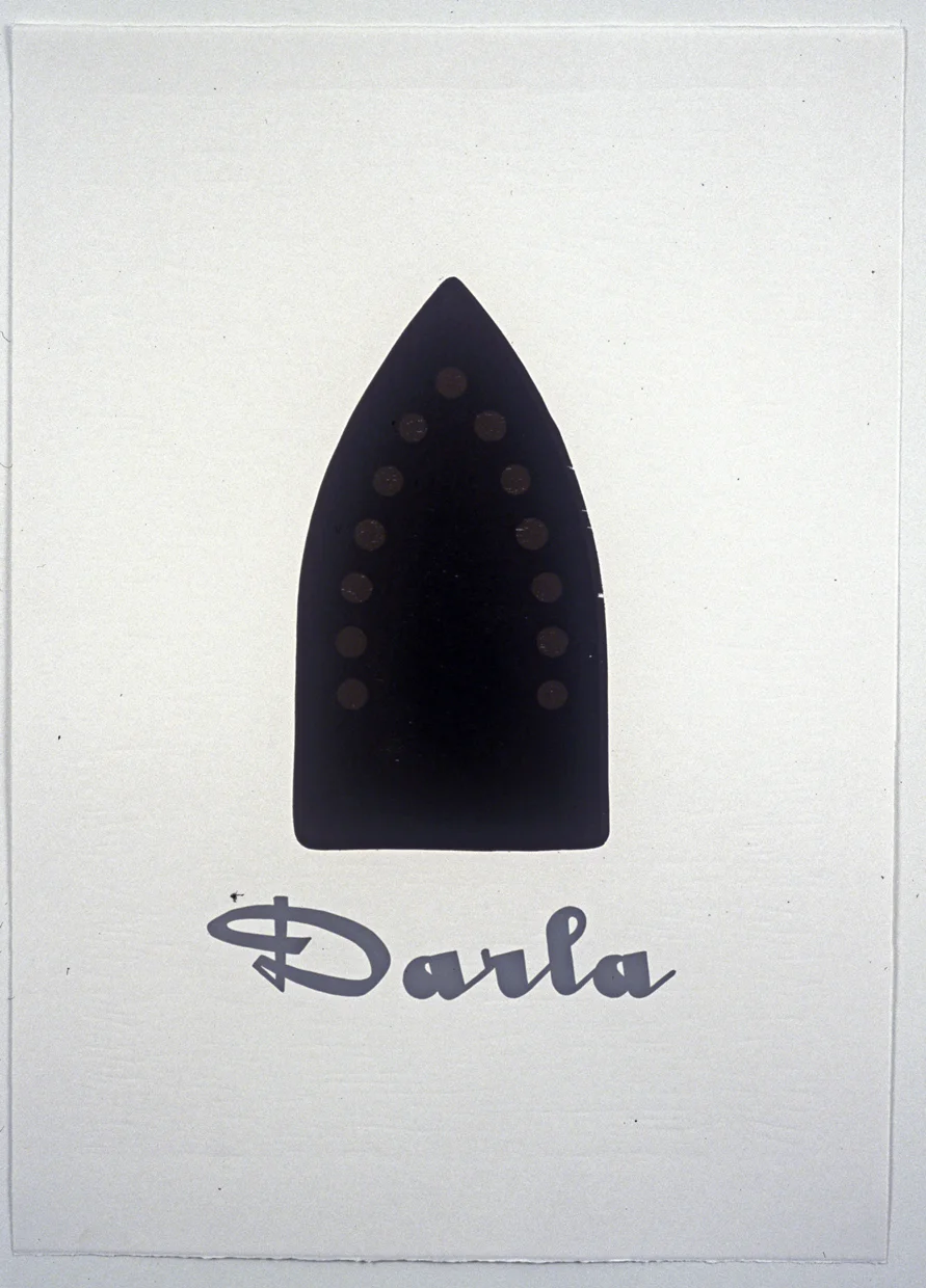 Venetian Boats: Darla , 2006, Woodcut with hand lettering in gouache, Edition of 3, 27-1/2 x 19-1/2 inches printed on Magnani Incisioni at Tintoretto Studio, Venice Italy