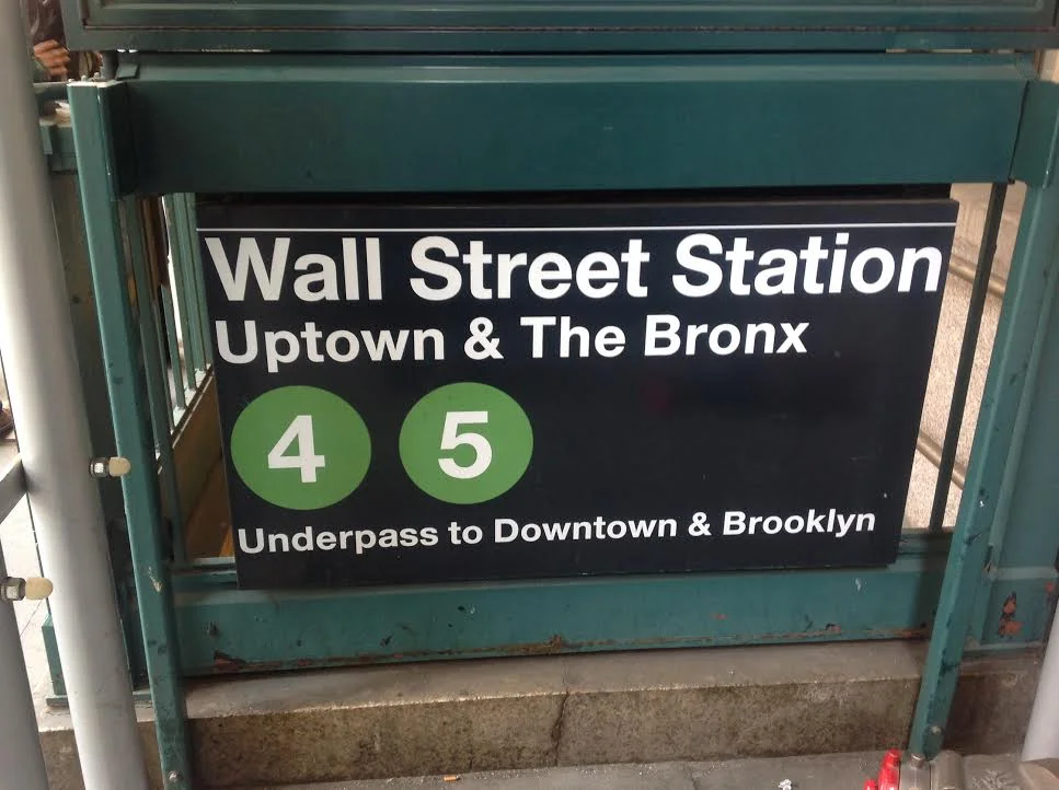 ENTRANCE TO WALL STREET SUBWAY STATION