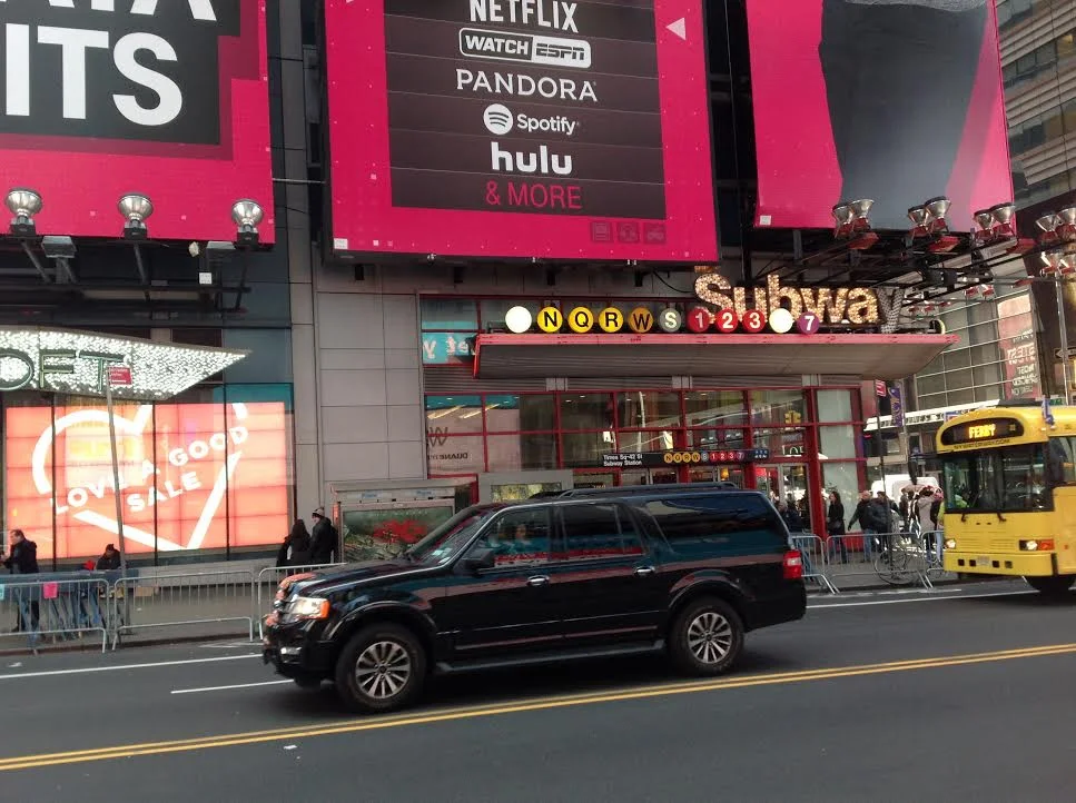times square scene in new york city