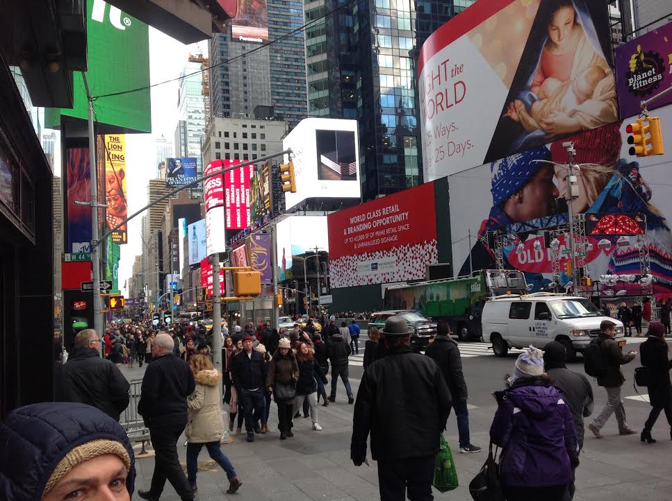TIMES SQUARE SCENE IN NEW YORK CITY
