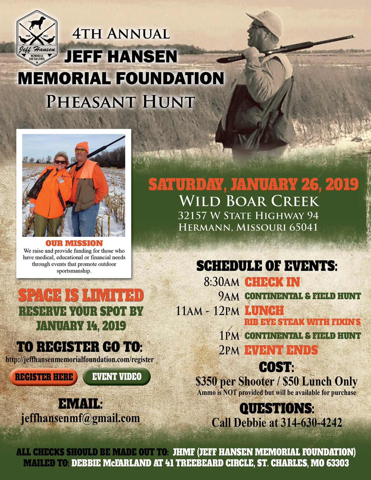4th Annual Jeff Hansen Memorial Foundation Pheasant Hunt