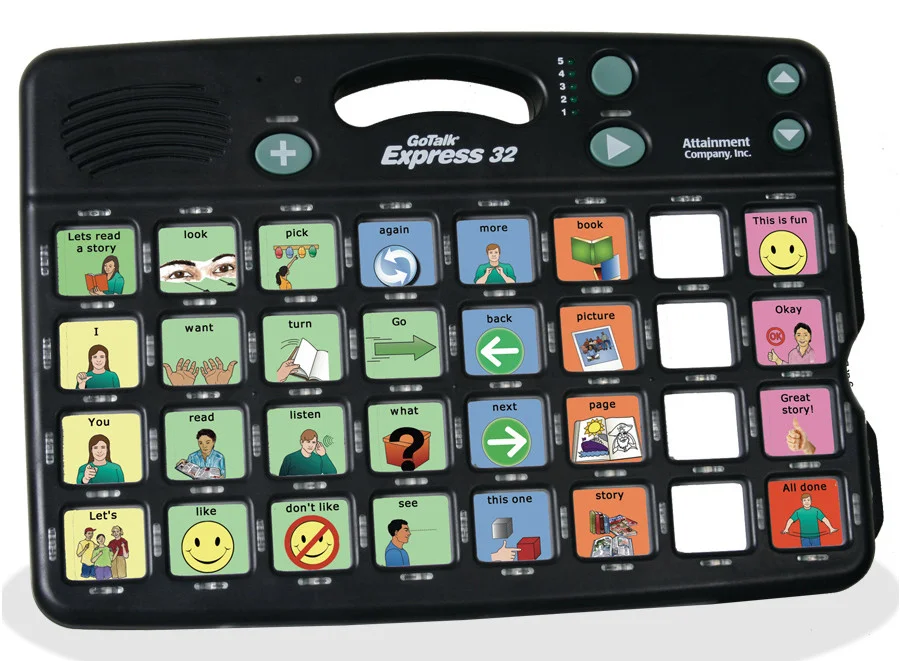 We had the chance to experience using and programming communication devices for speech assistance.