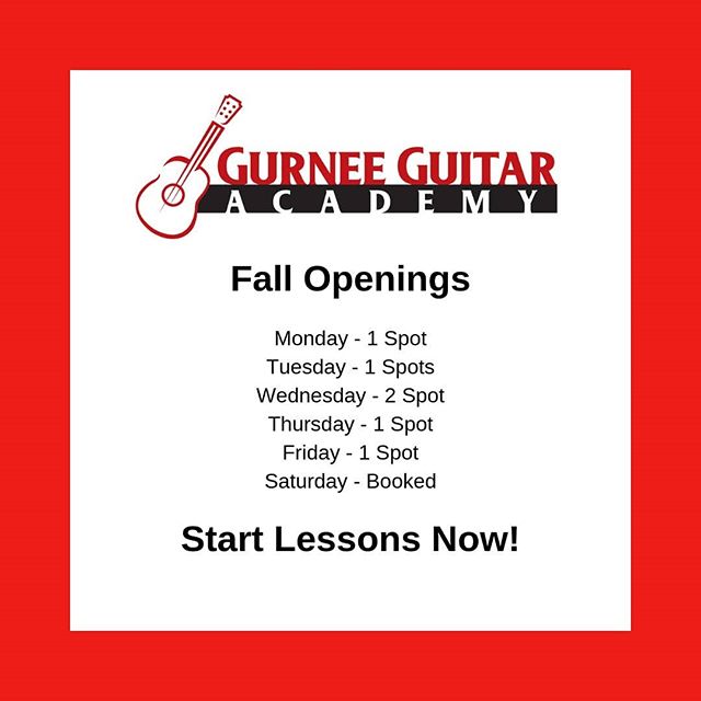 Updated for September.

Two spots will be claimed before the week is out.

I won't be teaching as many students this year.

Get in. Make It Real. 💪🎸👑