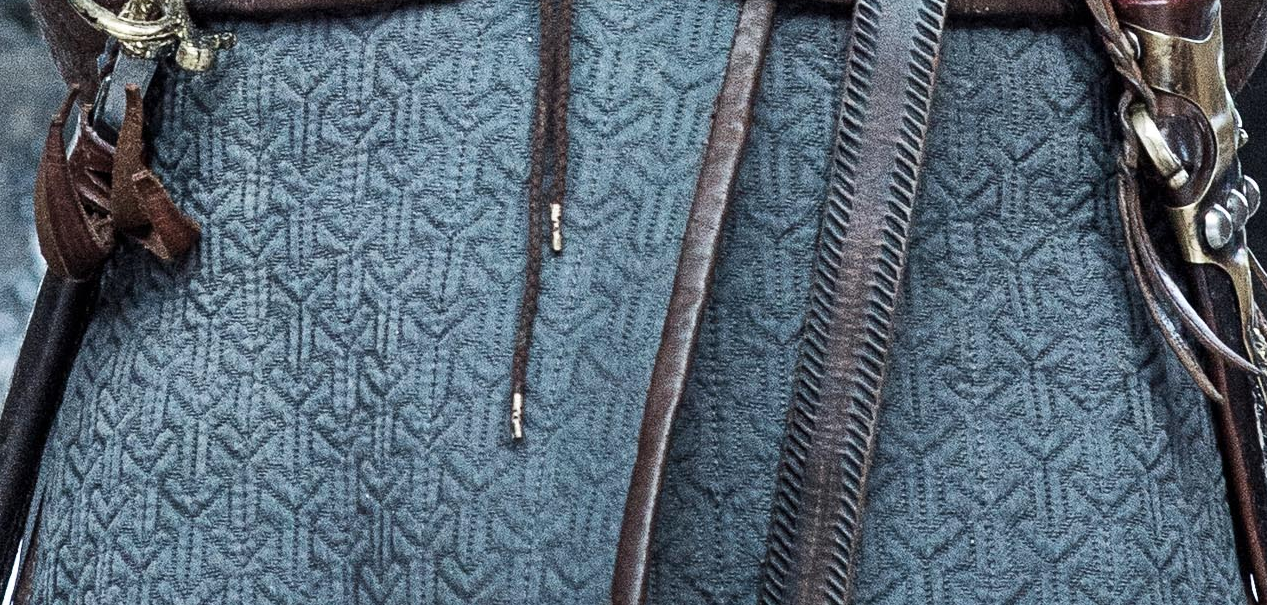 Close-up: Quilted blue panels ( Far Far Away Site )