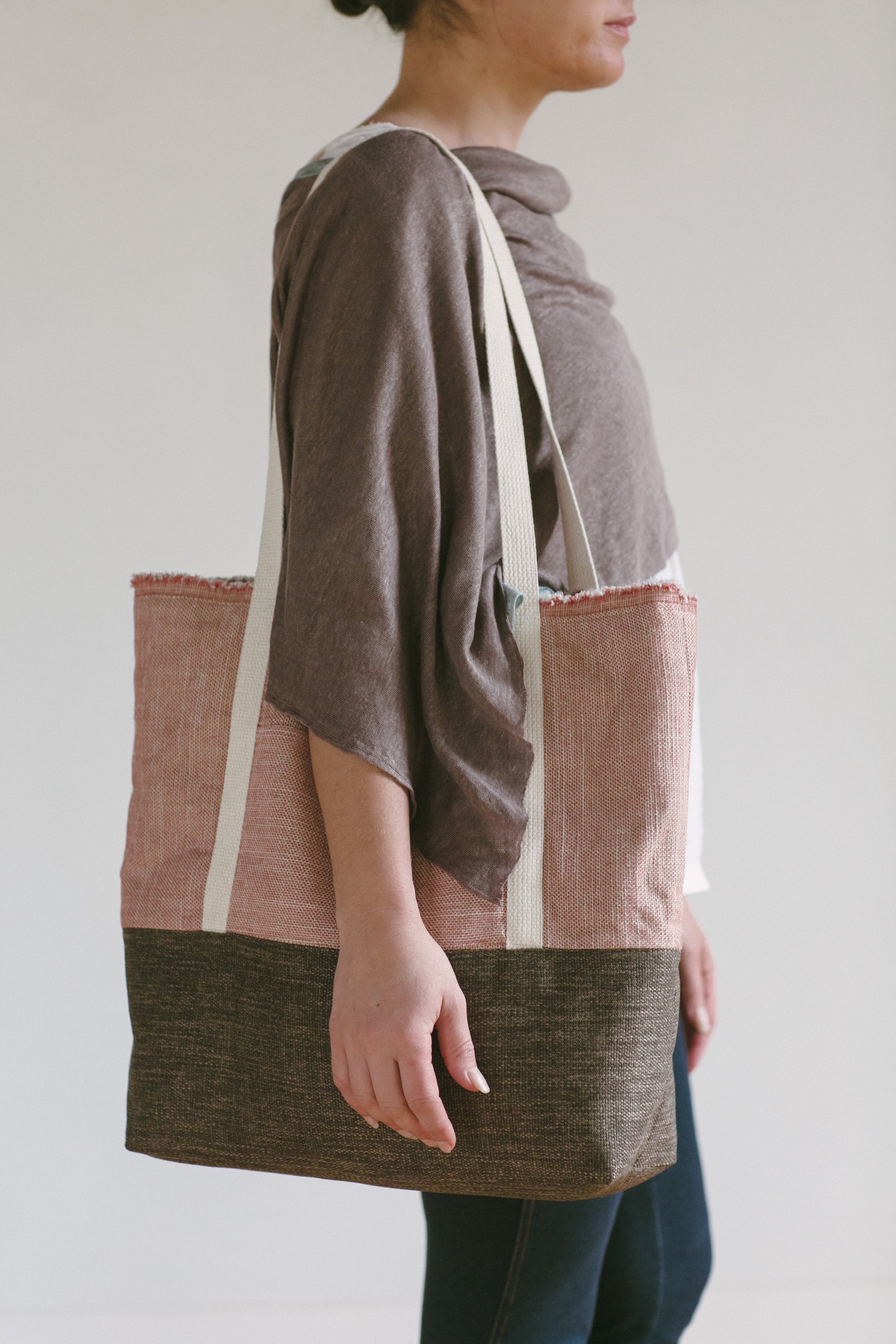 Two-Toned Open Tote