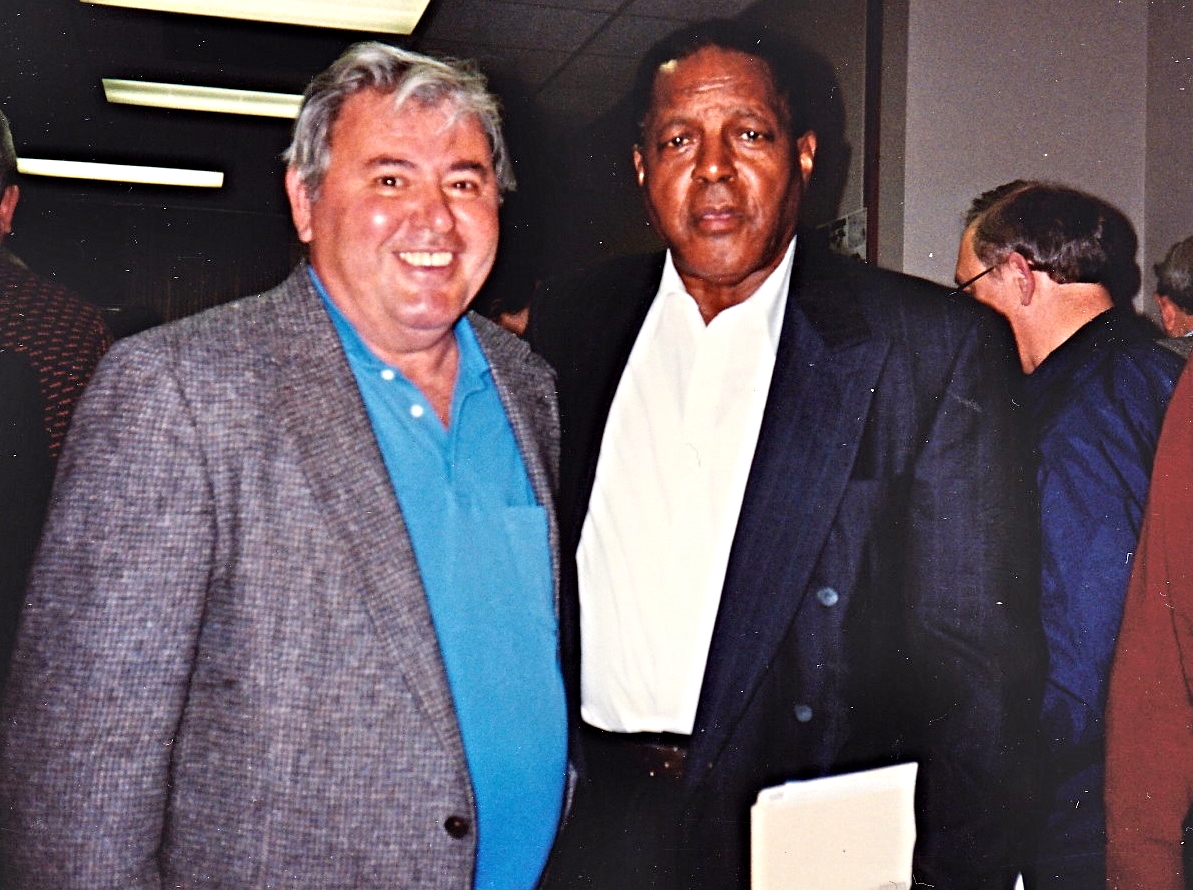 George Altison, BBHA founder and Business Manager with Sam "Jet" Jethroe, outfielder with the1950-52 Boston Braves and Boston's first African-American major leaguer.