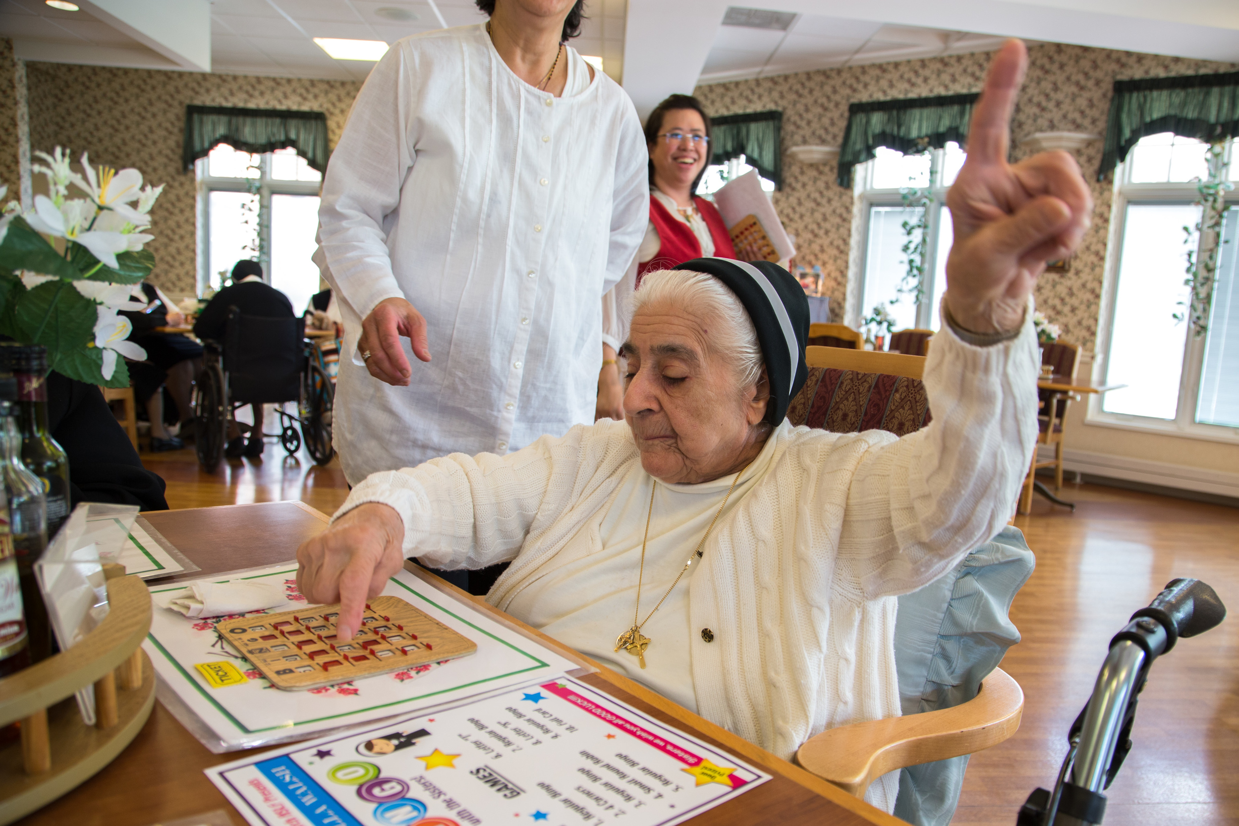   What is your biggest guilty pleasure?   Sr. Mary: “Guilty pleasure? I would have to say, homemade Italian cookies and game shows. I love to watch game shows—especially Wheel of Fortune.  I also enjoy playing Bingo with the other Sisters." 