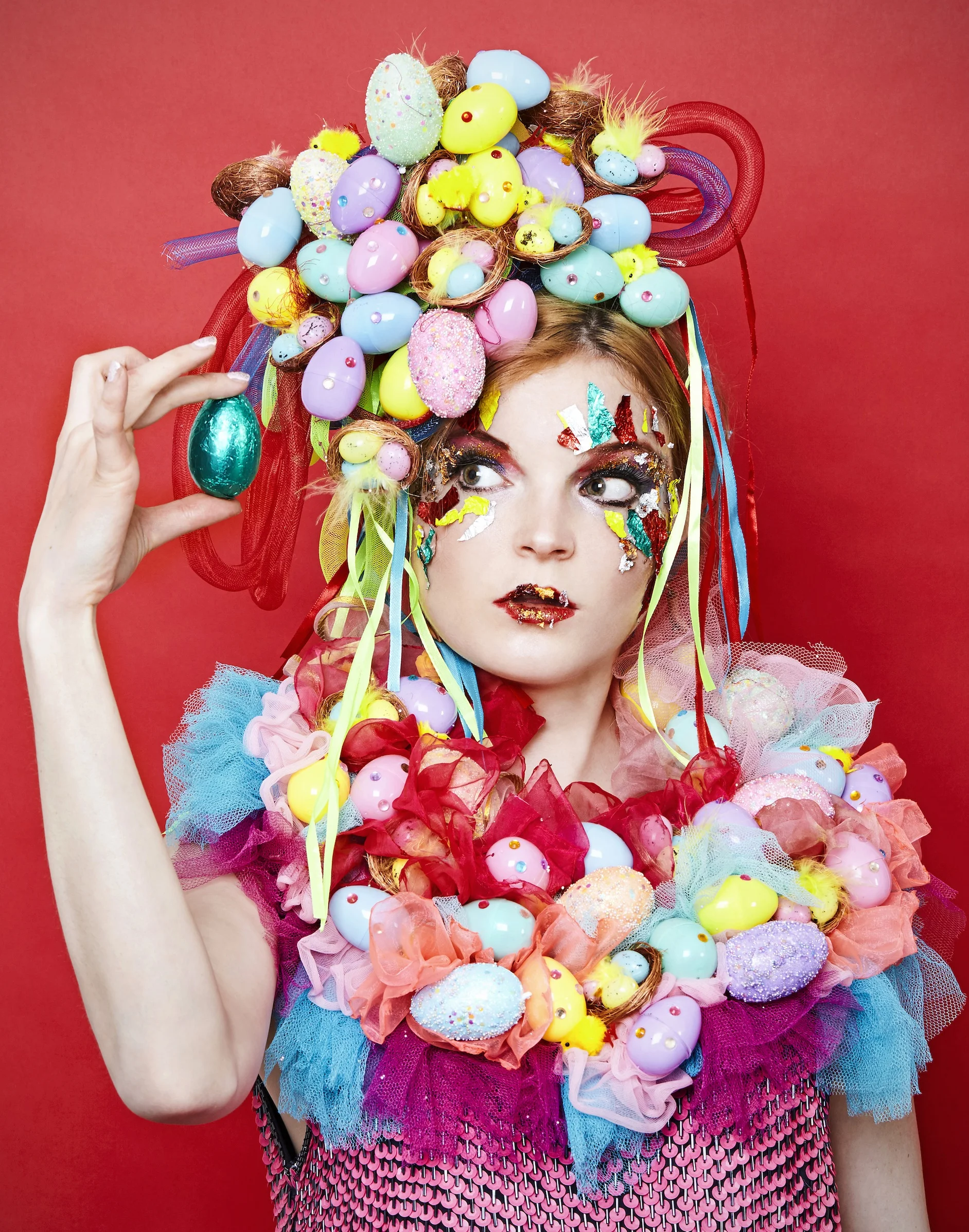 easter themed neckpiece and headpiece