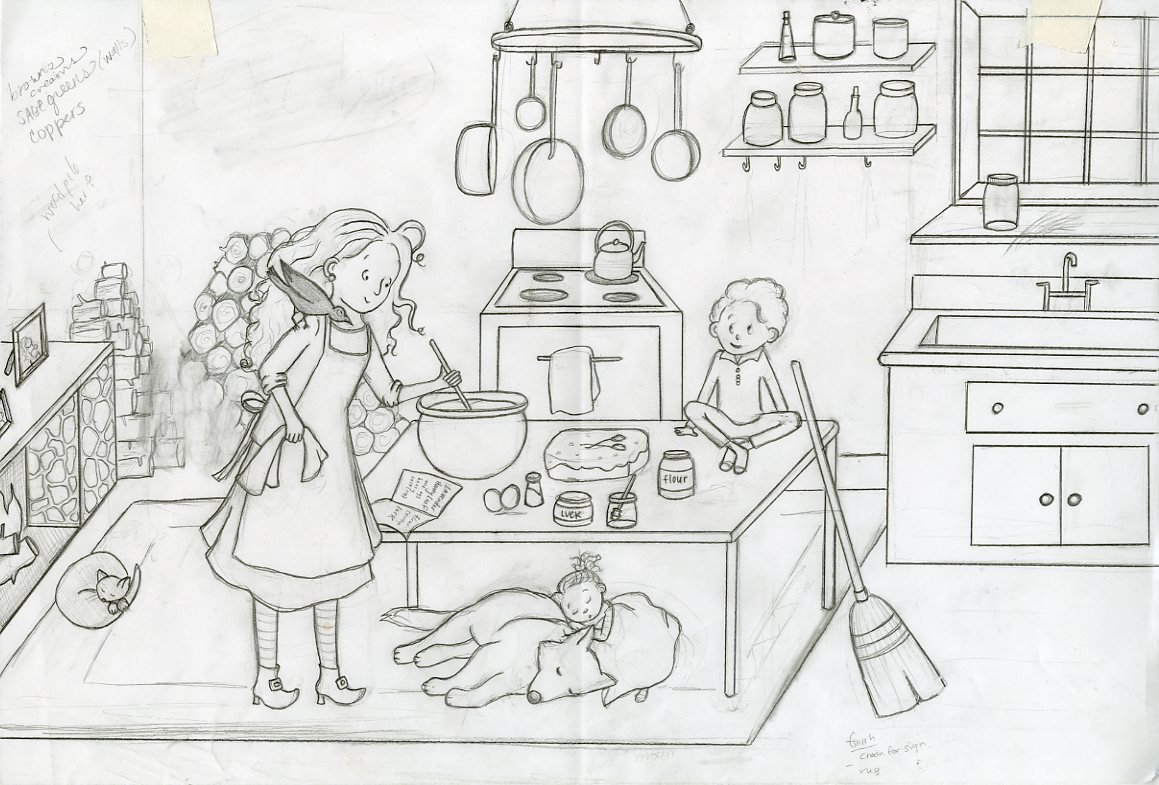 A semi-refined sketch that is ready for transfer