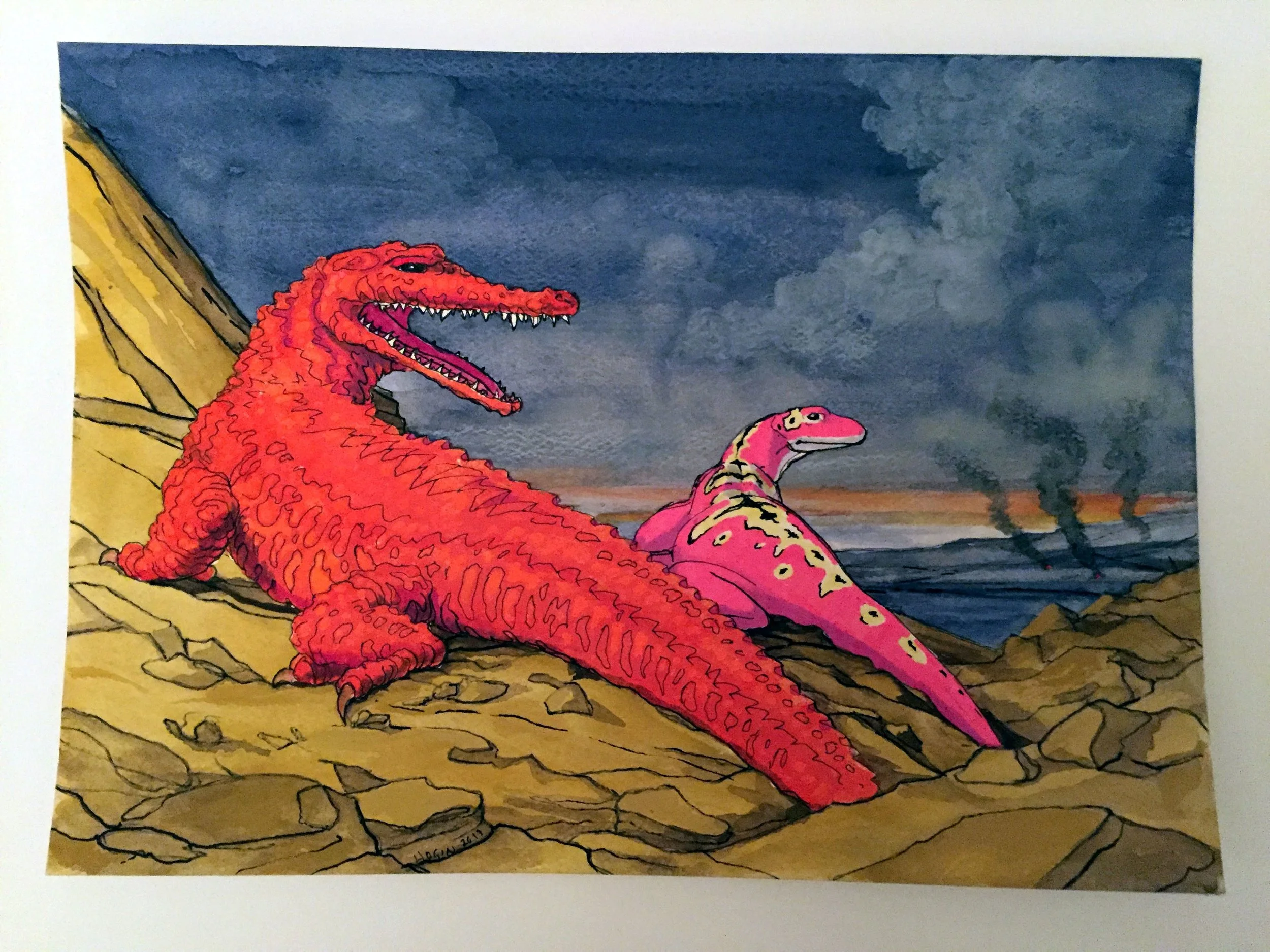 Reality Comix Habitat Diorama with Fire-Skinned Alligator