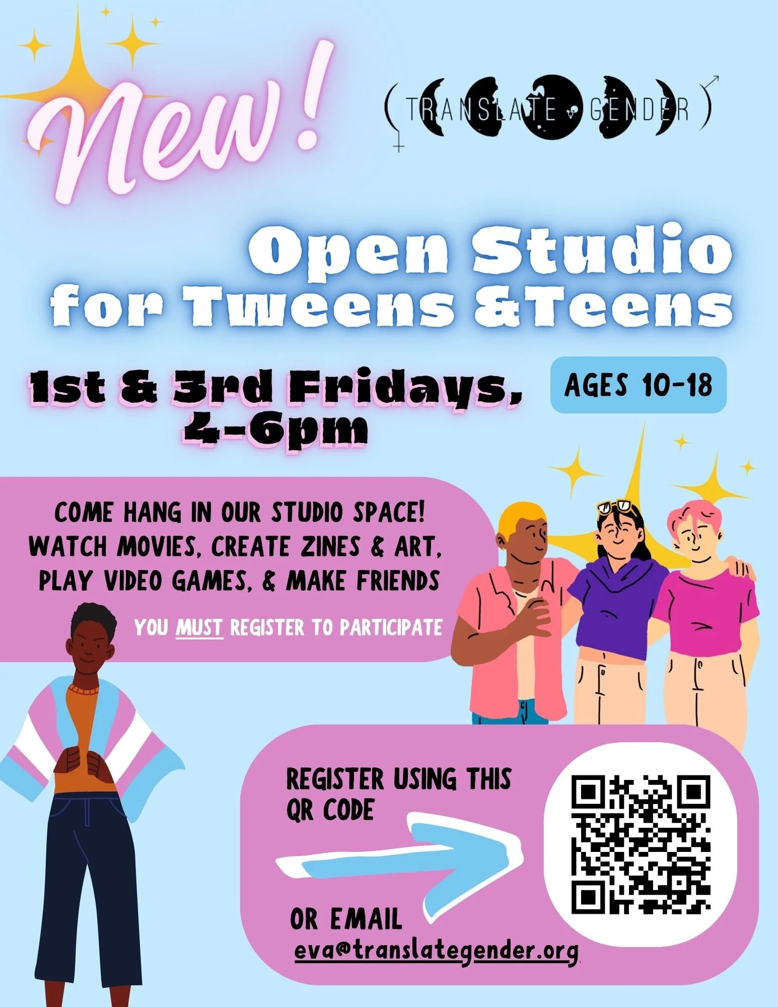 Open Studio Drop-In for Tweens & Teens — Translate Gender