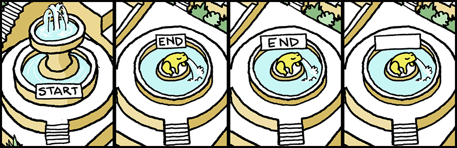 Original START; original END; new END with larger box; blank box to allow for translation.