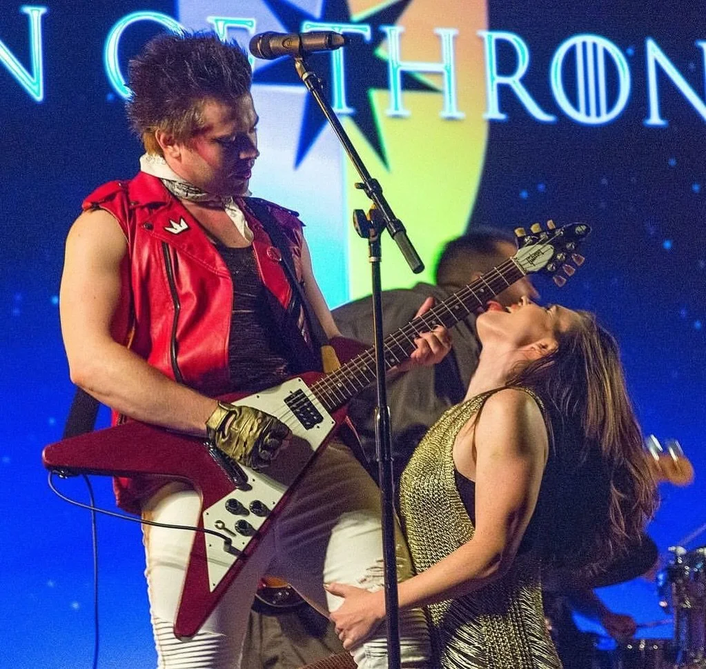 a family that plays together stays together iykyk
👯 the guitar lick at Con of Thrones 2017 from The Verge
👯 twins backstage 2017
👯at The Way Station 2017 by @bww.photos 
👯 more of *that* 2017 by @bww.photos 
👯 what are you doing, sis? at the Lon