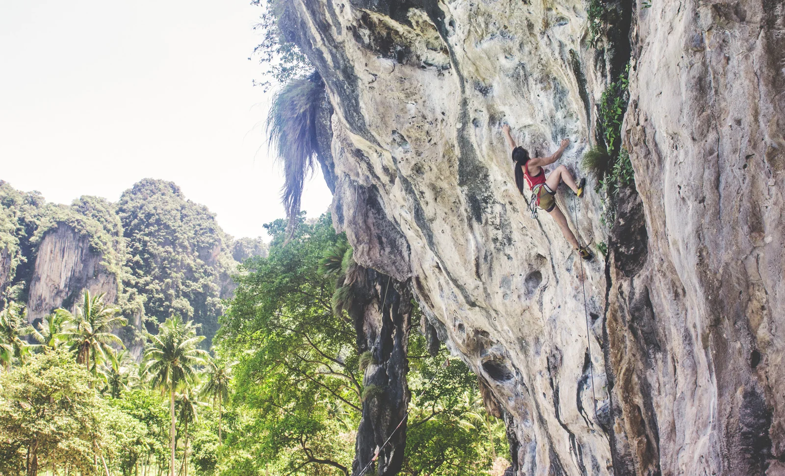 Rock climbing on Tonsai Beach.