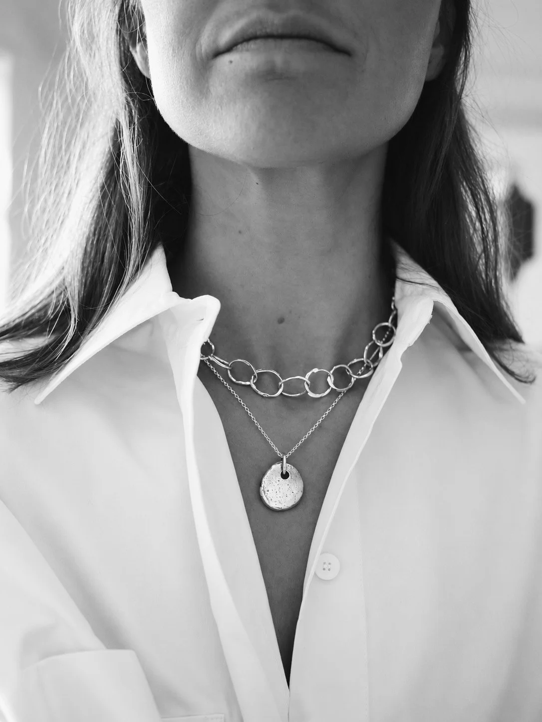 Pebble Necklace in Silver