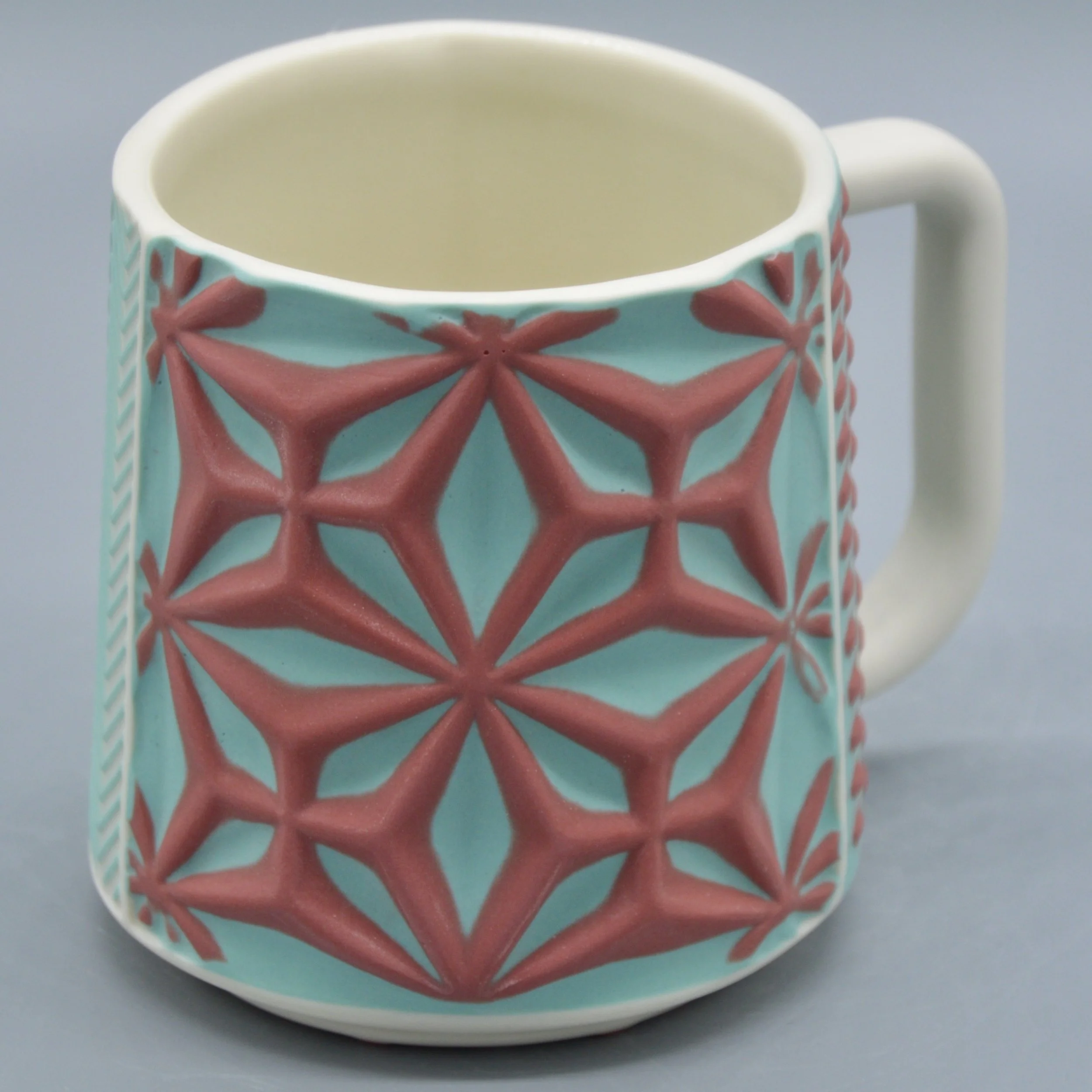 Asanoha in Turquoise + Red