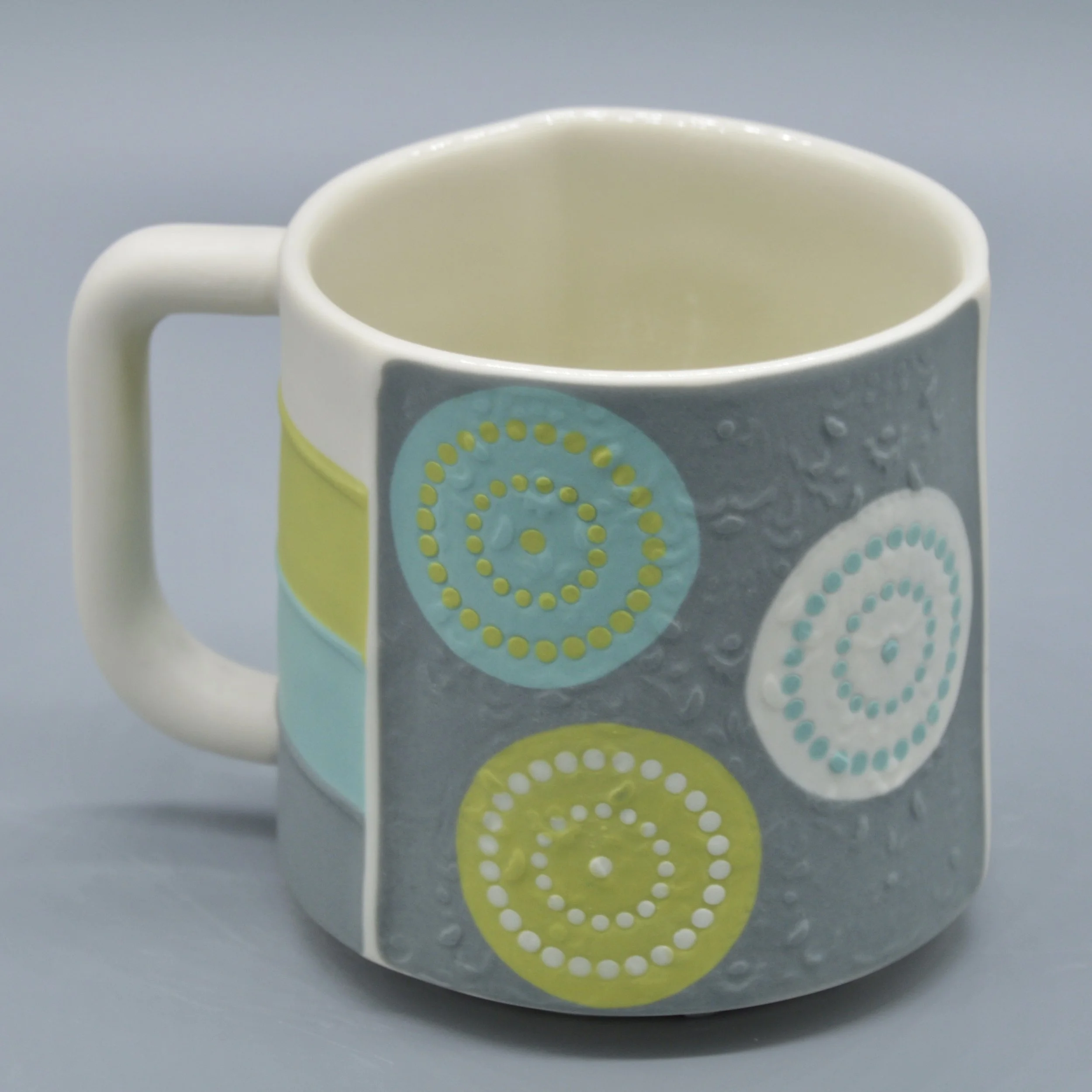 Big Polka Dots in Grey, Chartreuse, Turquoise