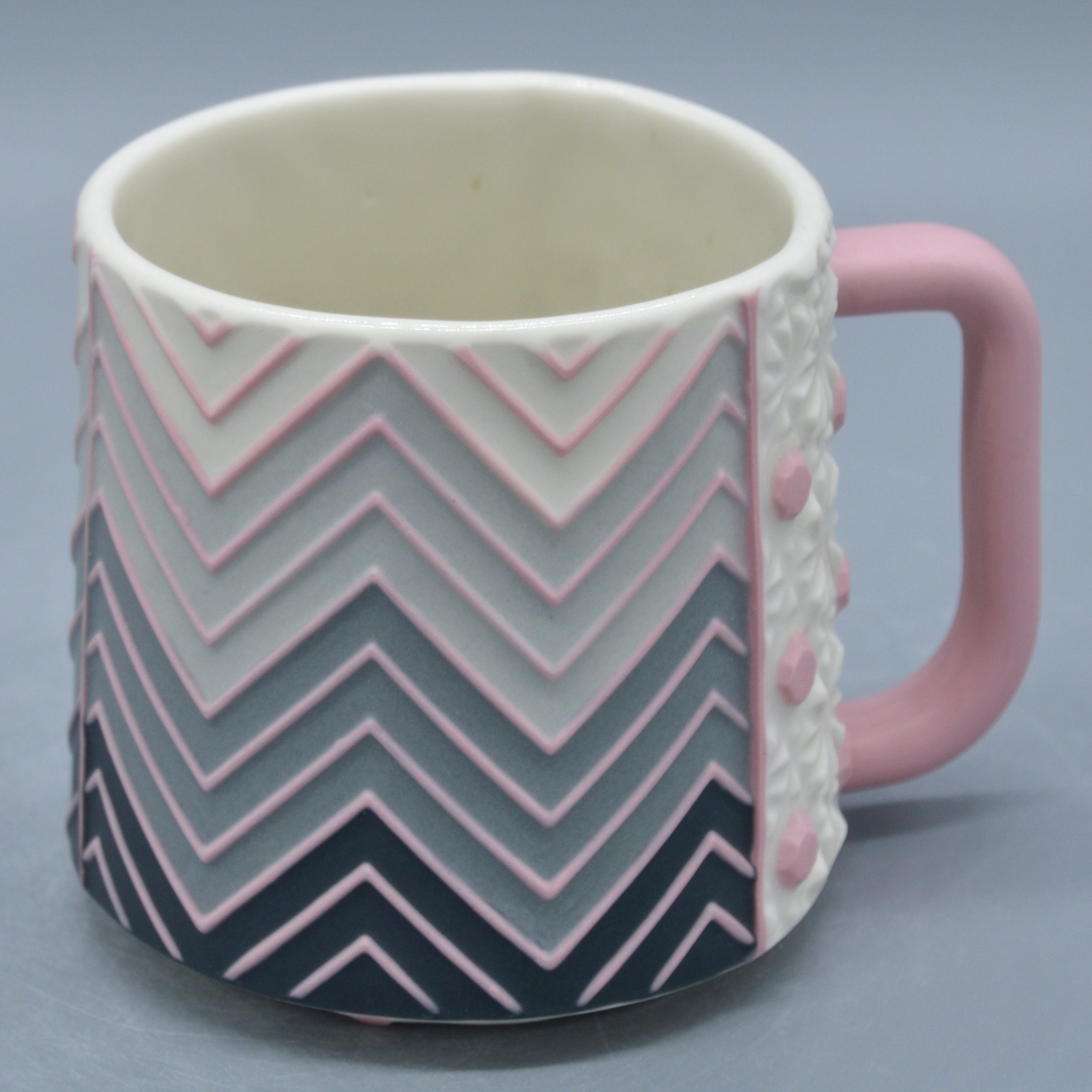 Chevron in Pink + Shades of Grey