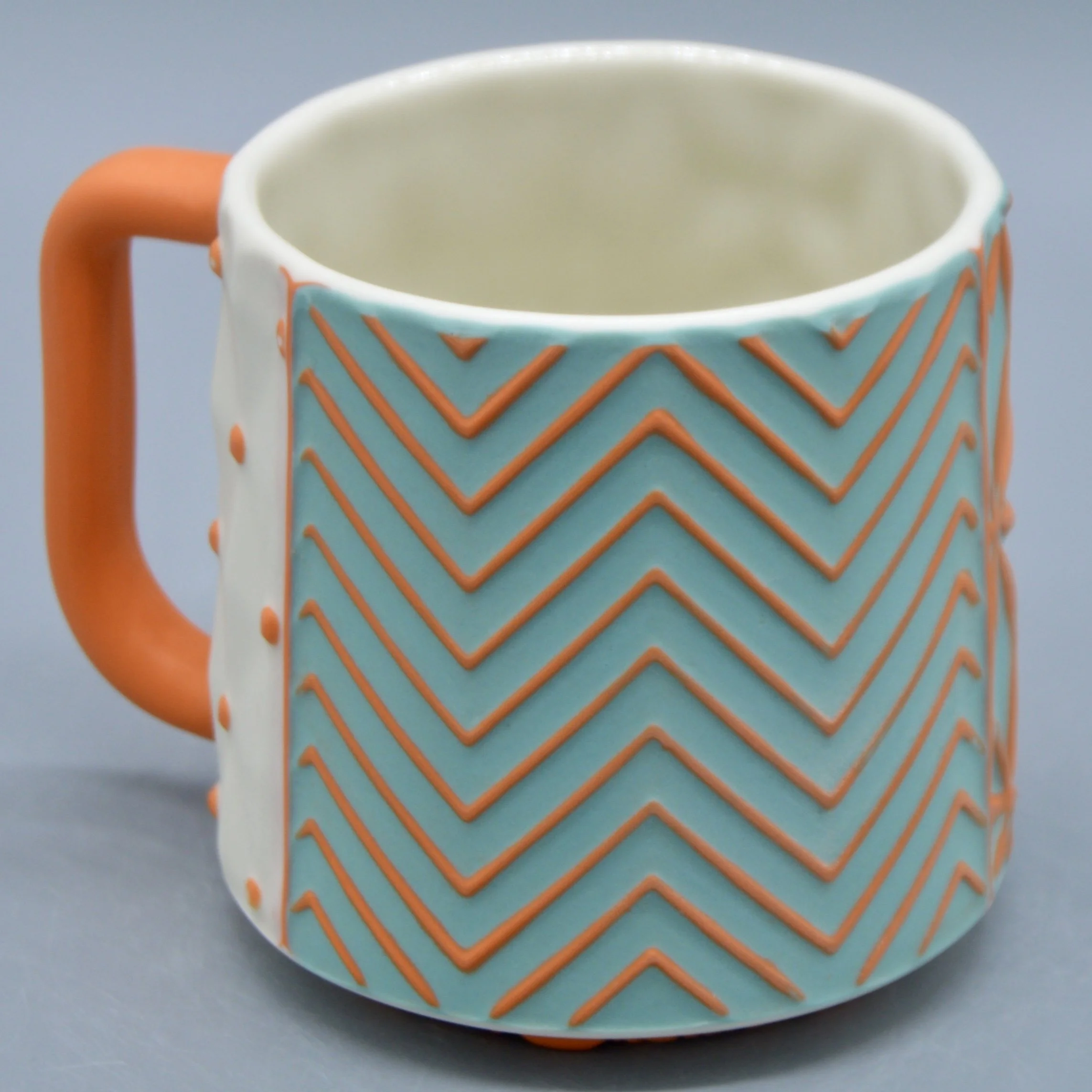 Chevron in Turquoise + Orange