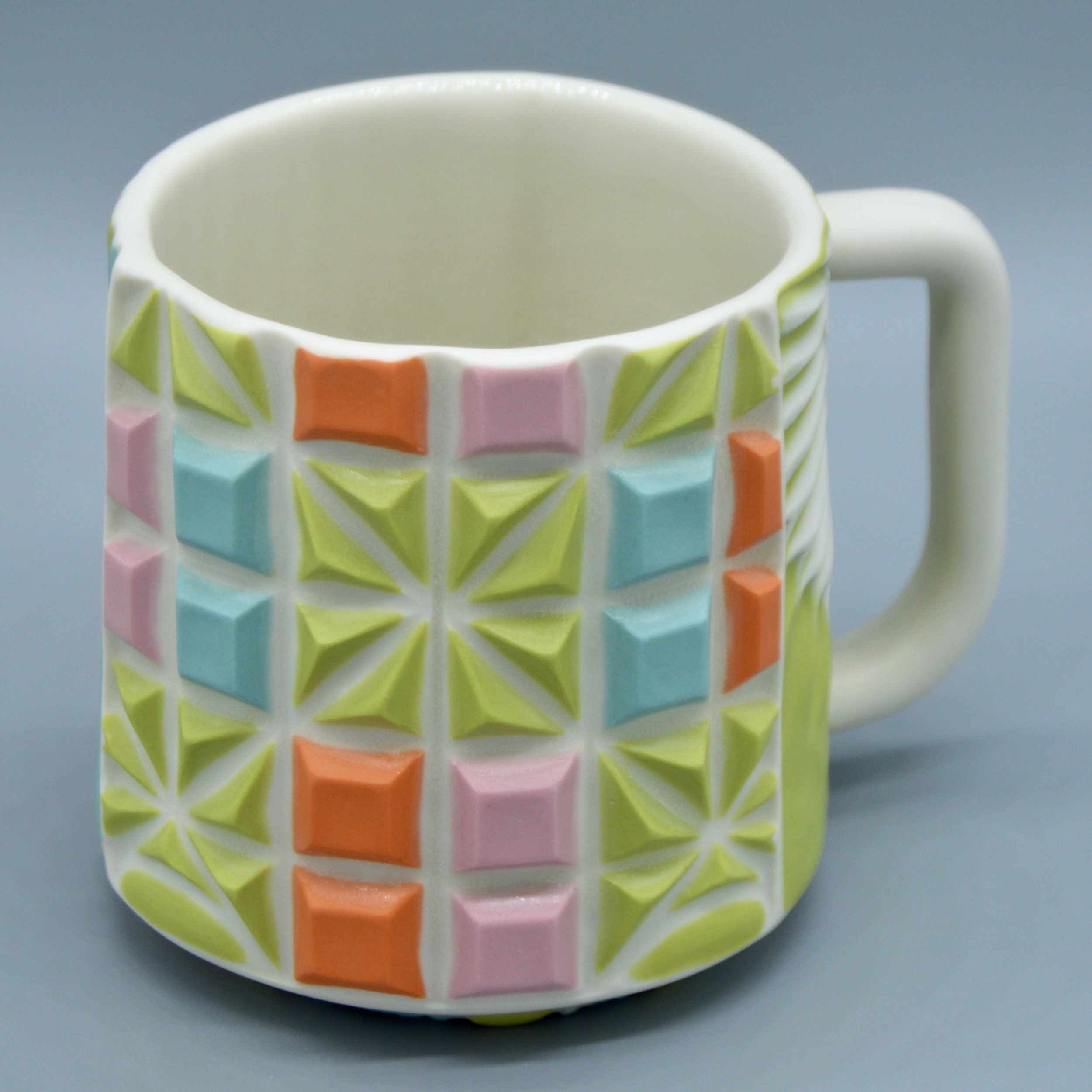 Blocks in Chartreuse, Pink, Orange, Turquoise
