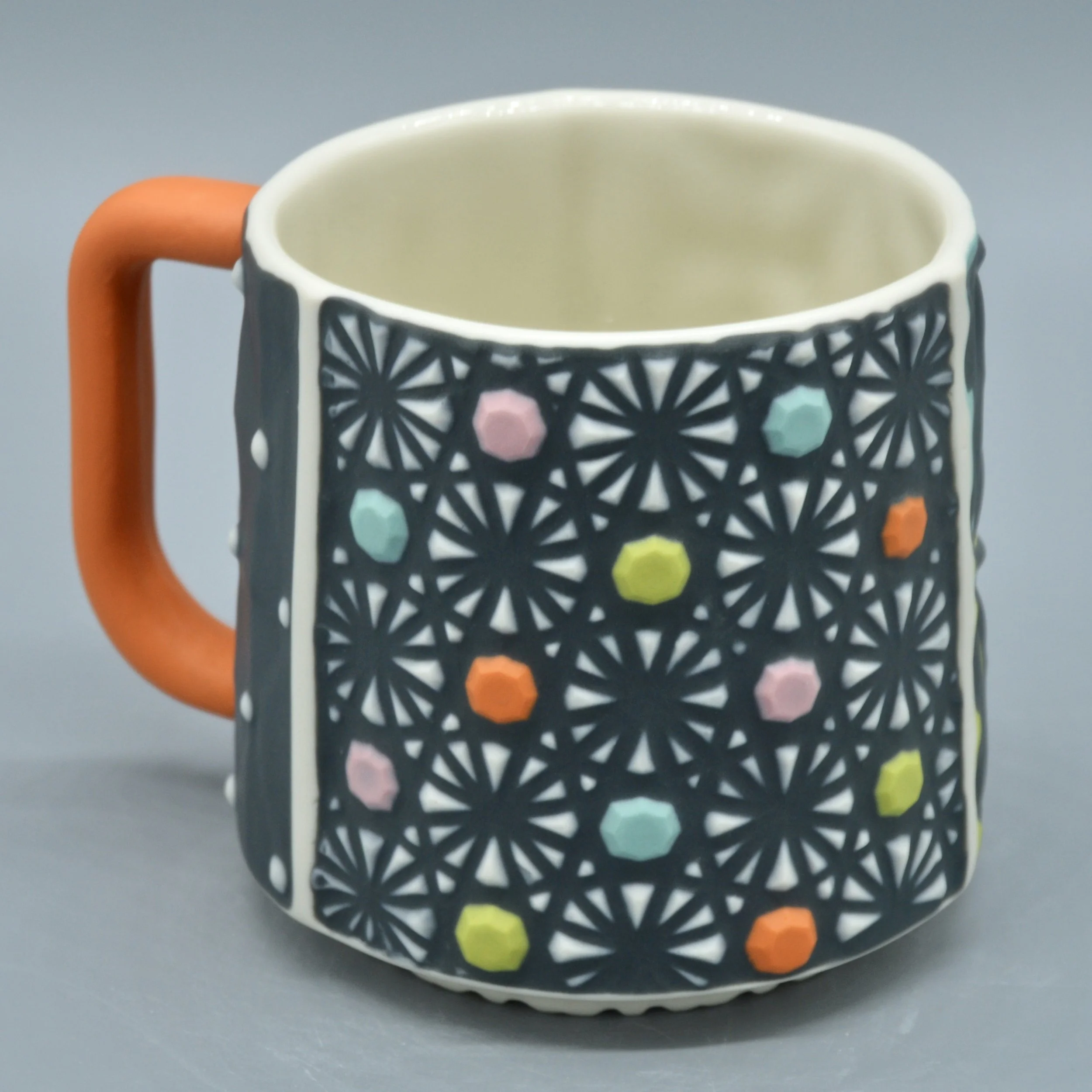 Galaxy in Dark Grey, Turquoise, Pink, Orange, Chartreuse