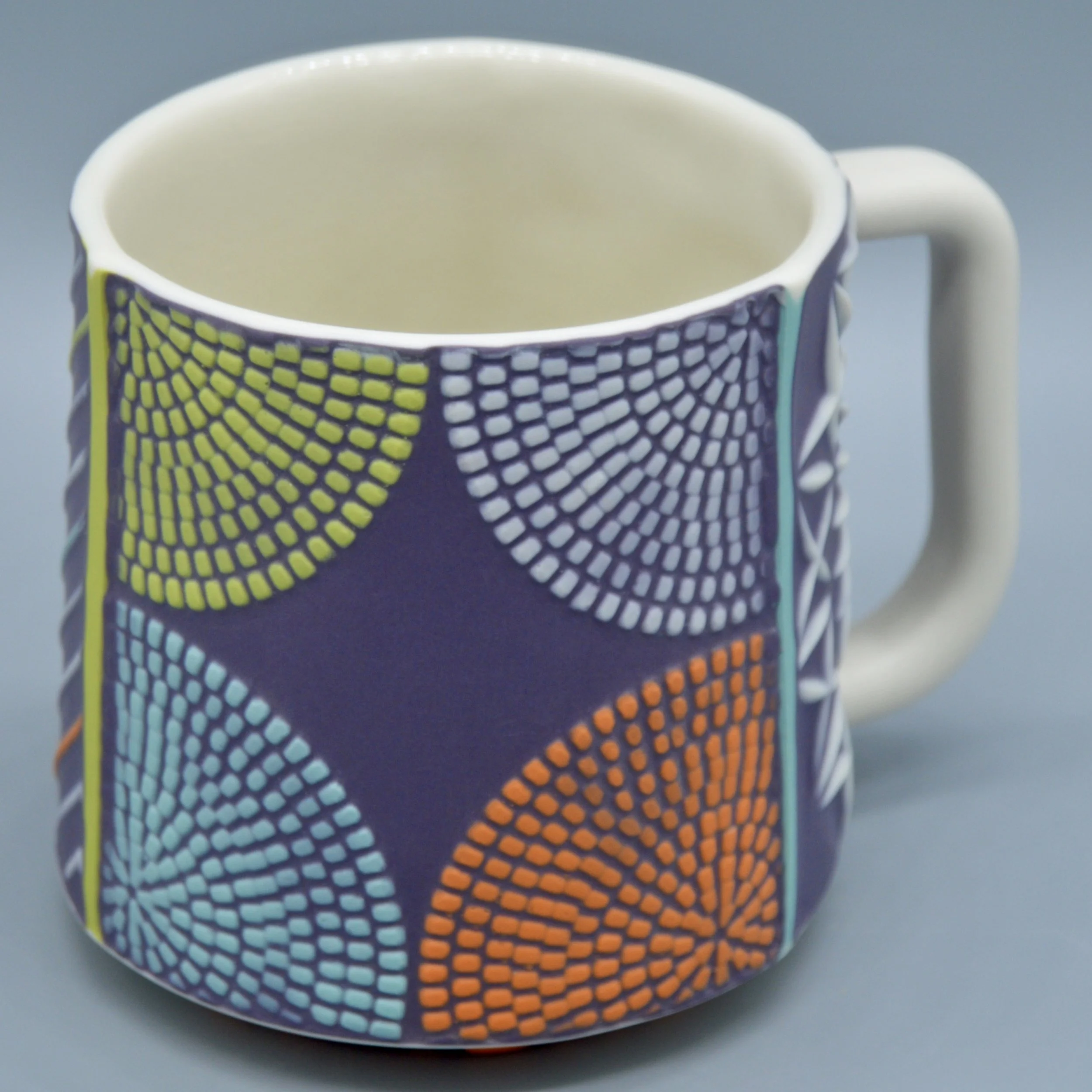 Mosaic in Purple, Chartreuse, Turquoise, Orange