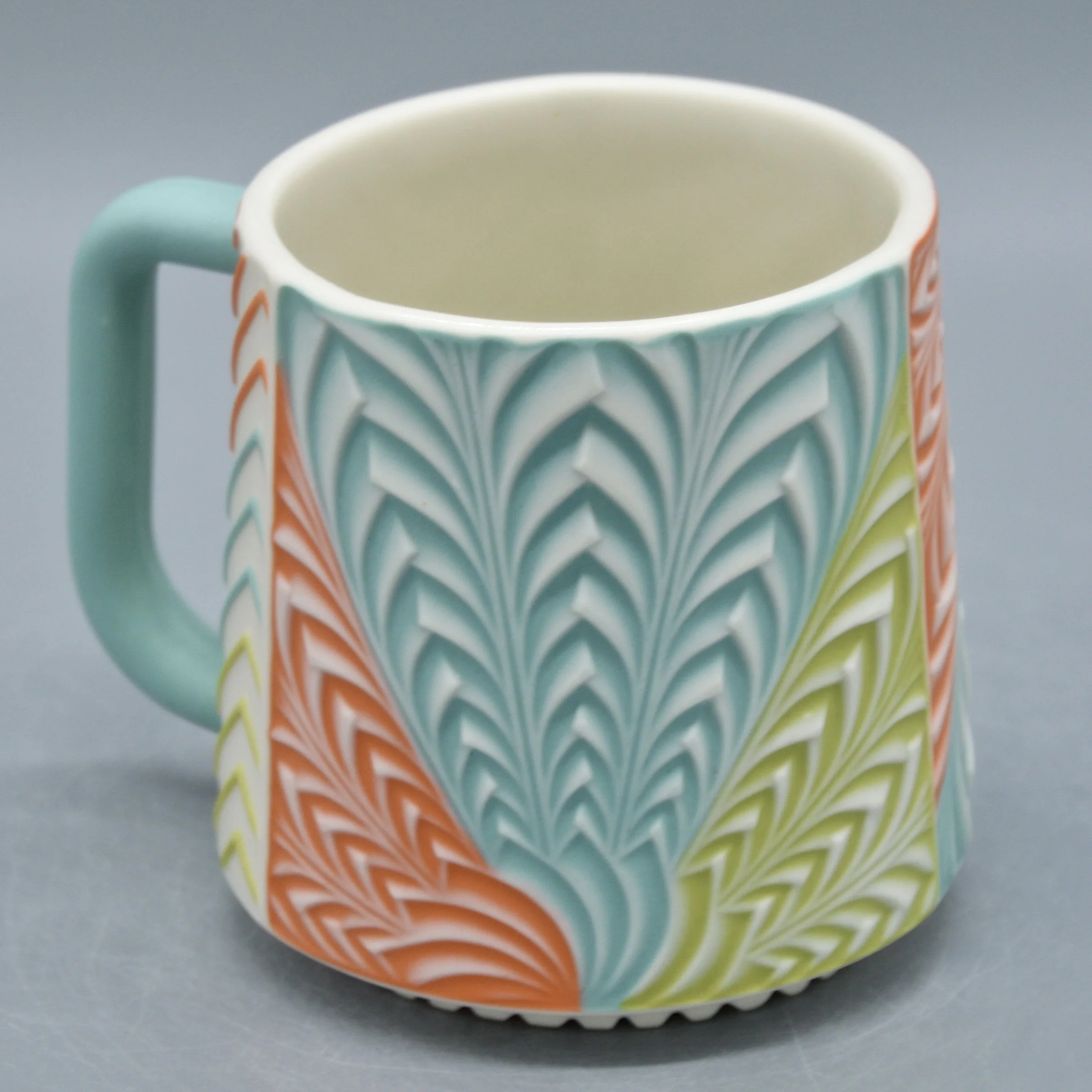 Peacock in Orange, Turquoise, Chartreuse