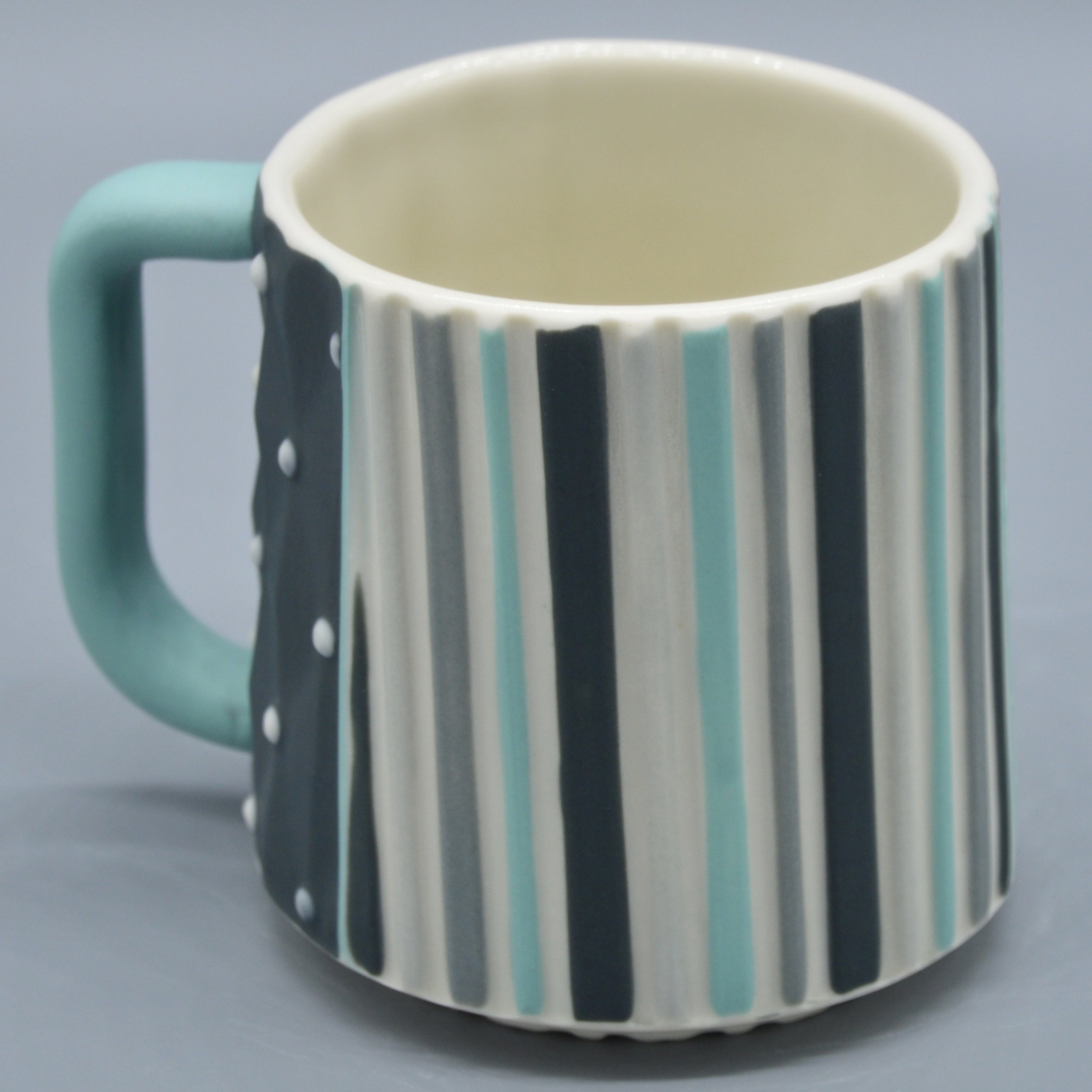Pinstripe in Turquoise + Shades of Grey