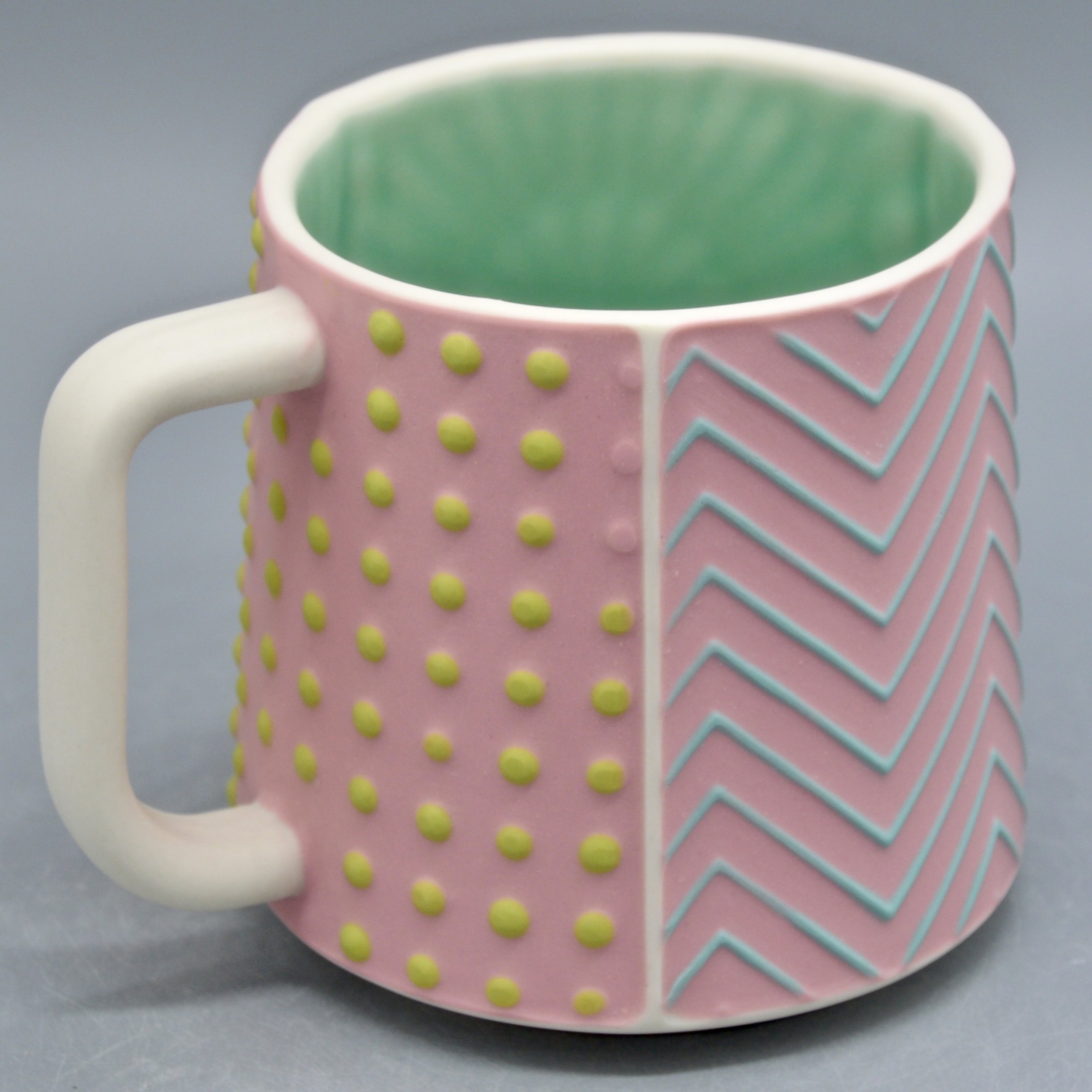 Pink, Chartreuse + Turquoise Chevron and Dots