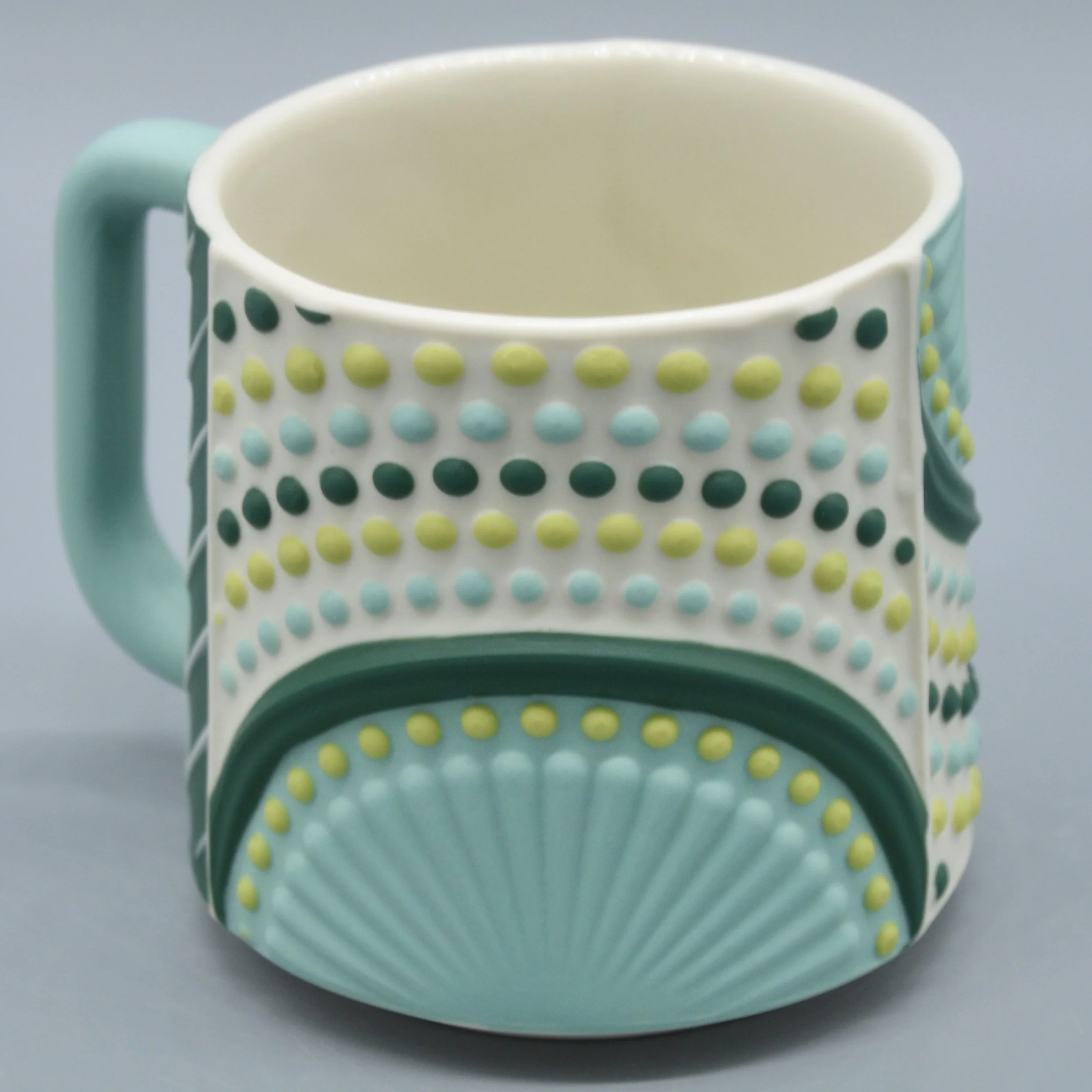 Turquoise, Jade + Chartreuse Half Pinwheel/Dots