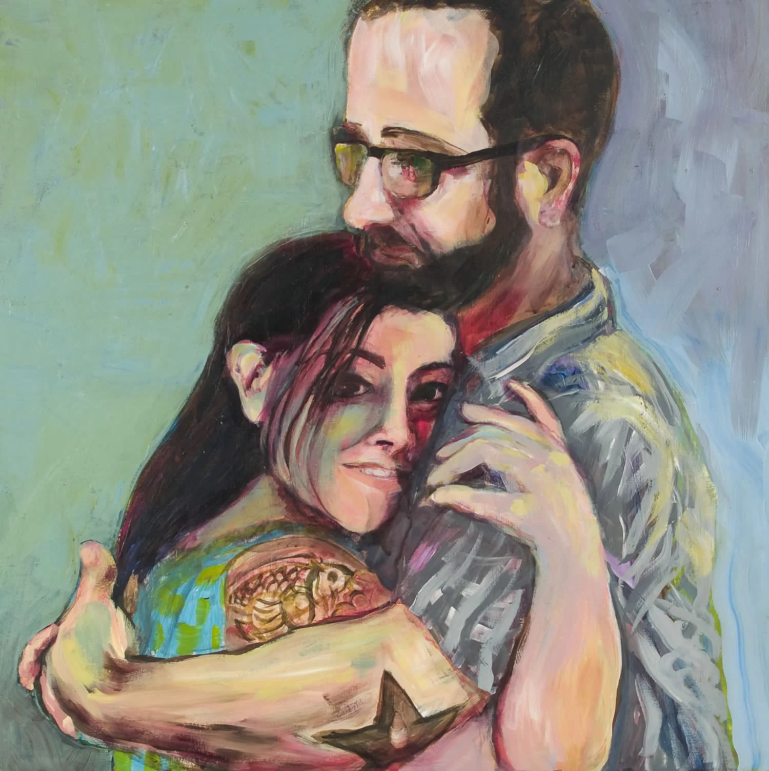 Jen and Denton 2008 24" x 24" acrylic on panel