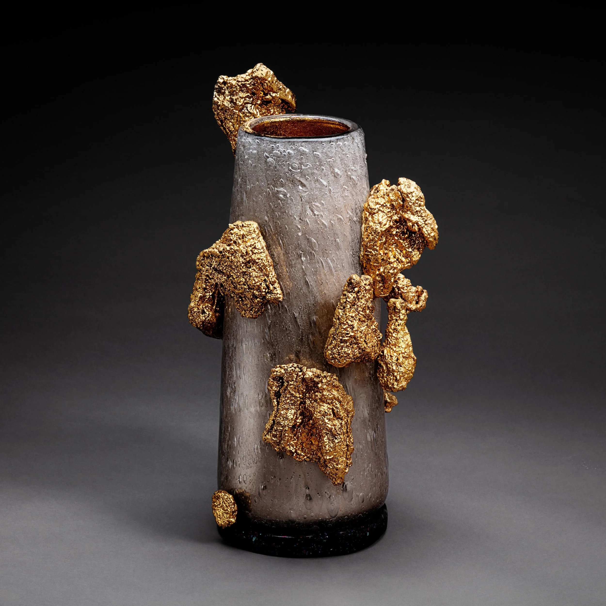  Blown and Cast Glass, Silver Mirroring, Gold Gilding  21 × 14 × 12 inches 