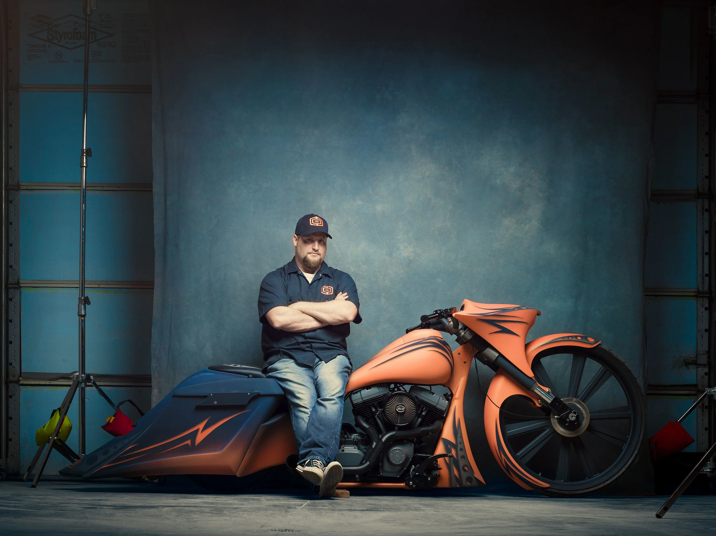 Crazy Beavers Customs is a family-run business creating bespoke motorcycles and baggers. Photographed as part of an editorial project for 1903 Journal, a publication dedicated to all things Harley-Davidson.