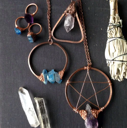 AMETHYST FIRE ELEMENTAL COPPER NECKLACE