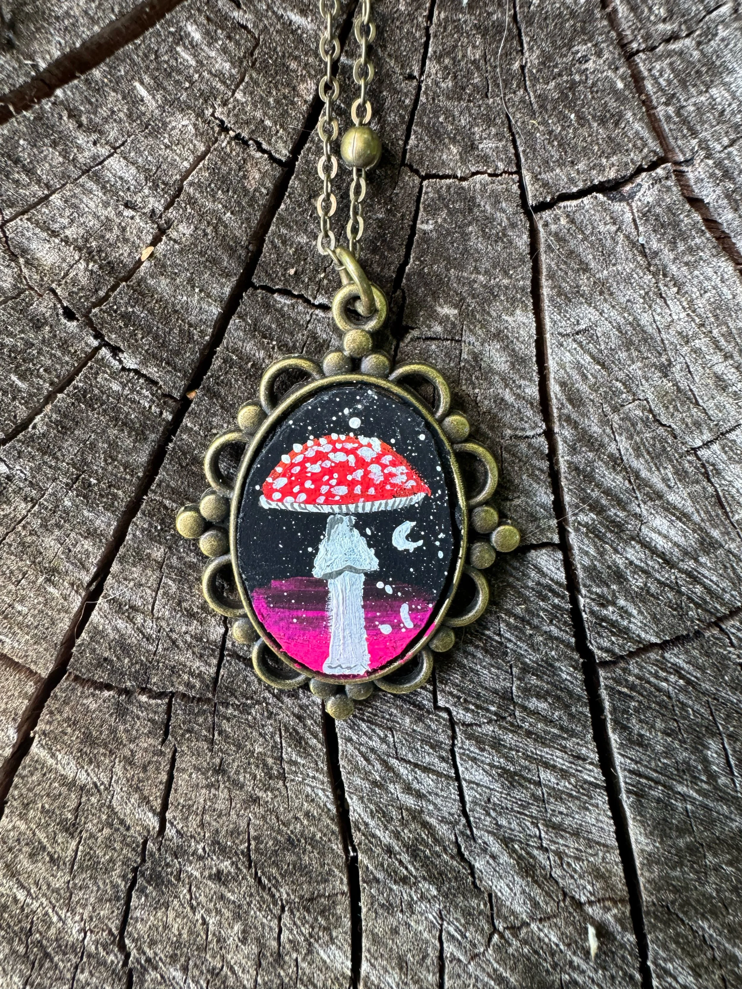 Forest Spell Cameo Necklace | Original Miniature Painting