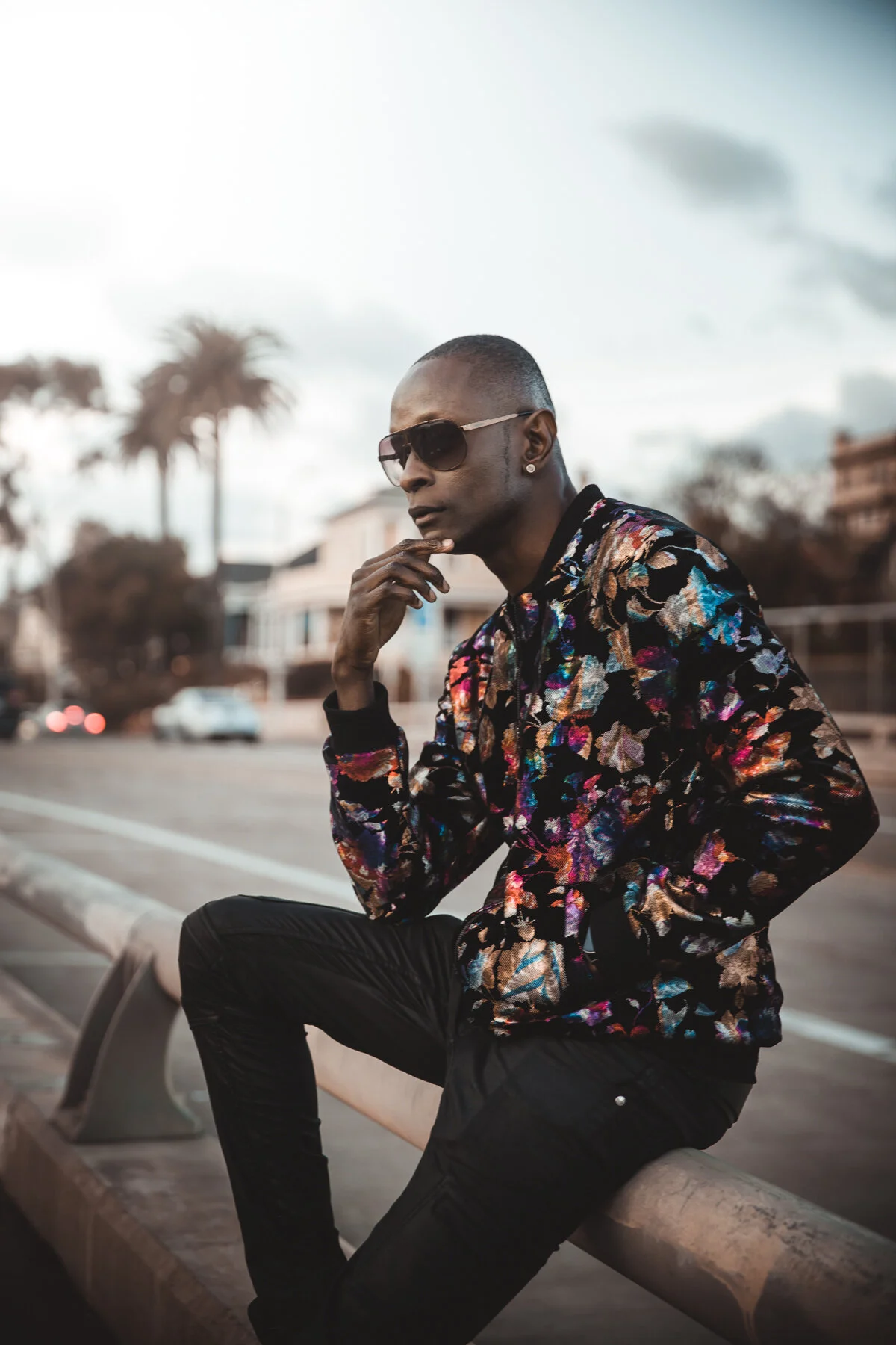 Holographic Velvet Boyfriend Bomber Jacket