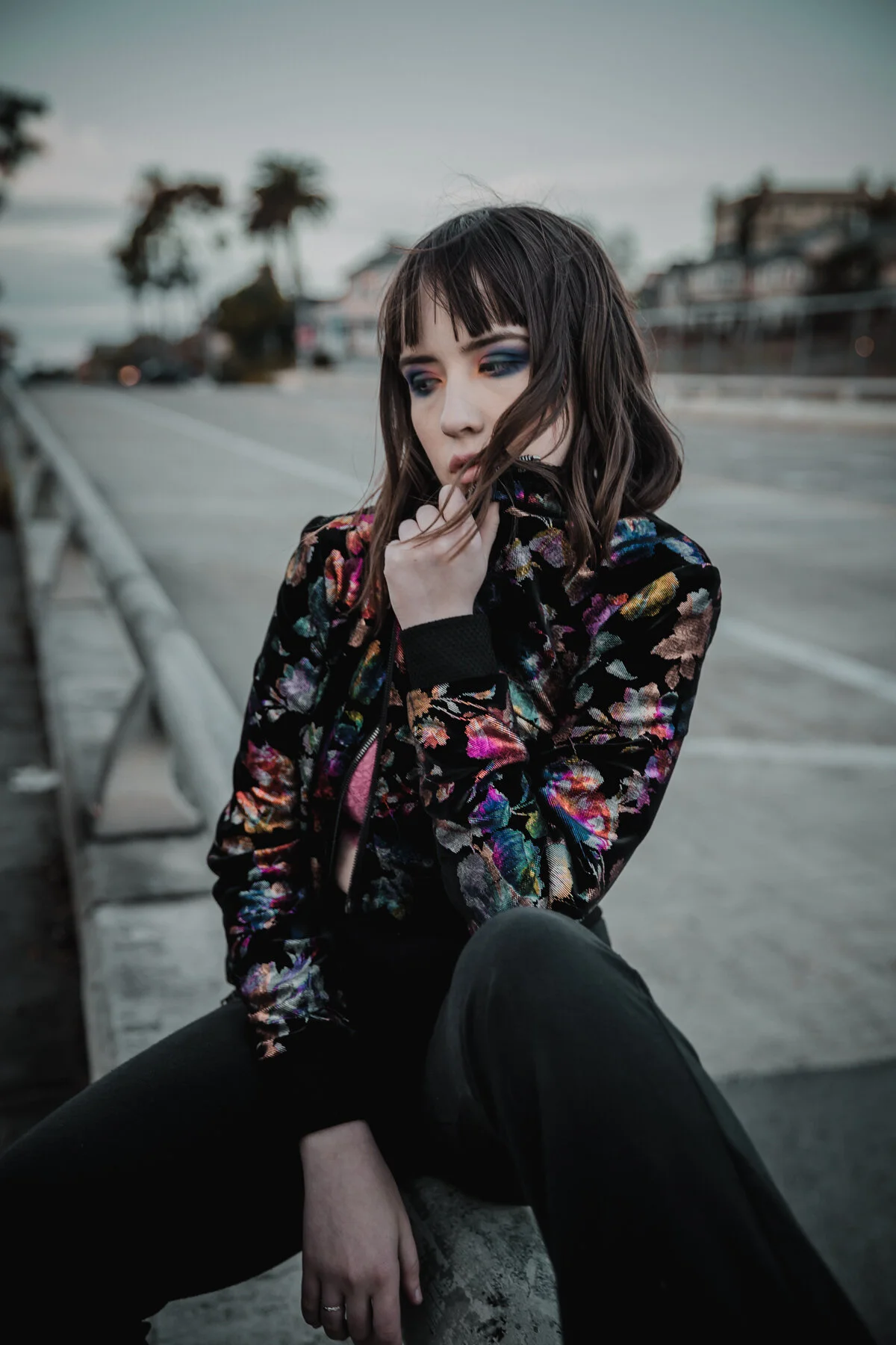 Holographic Velvet Girlfriend Bomber Jacket
