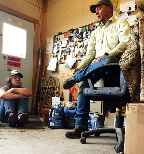 Rob Henrekin, owner of Mountain Creek Taxidermy, speaks to the students about the traditions of hunting and trapping