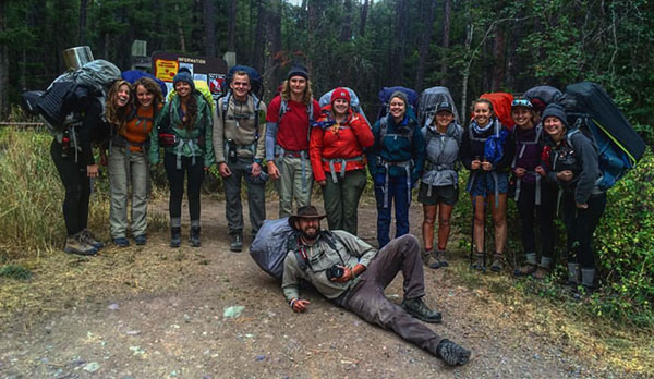 Our “before” photo! Ready for the eight mile ascent!