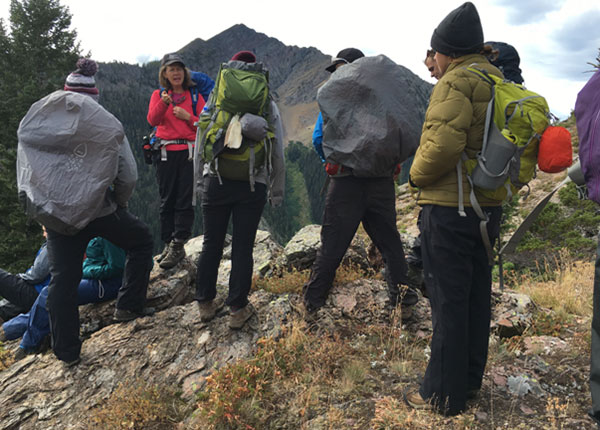 Andrea discussing glacial movement through the valley