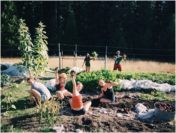 Landscape and Livelihood students digging for potatoes, one of our favorite activities