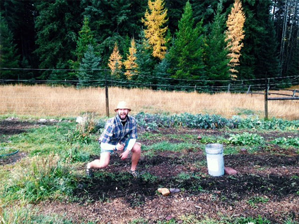 Riley doing his favorite activity – weeding! (He is a pro)