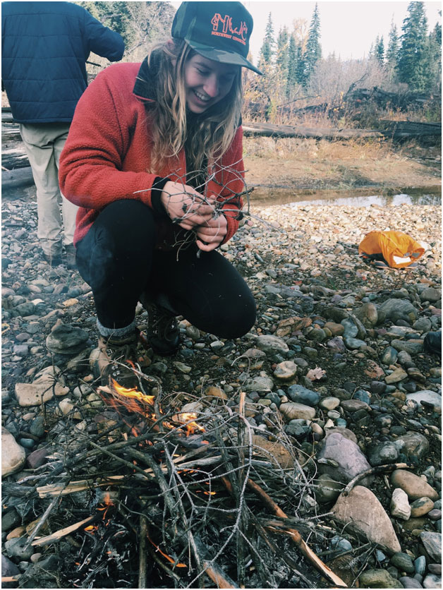 Cory and I were pretty psyched to get our twig bundle and fire going. The fire skills we learned as students in 2015 have come in handy several times during the past year!
