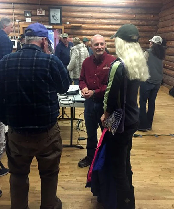 Montana Fish Wildlife and Parks grizzly bear management specialist Tim Manley answering questions with audience members following his presentation