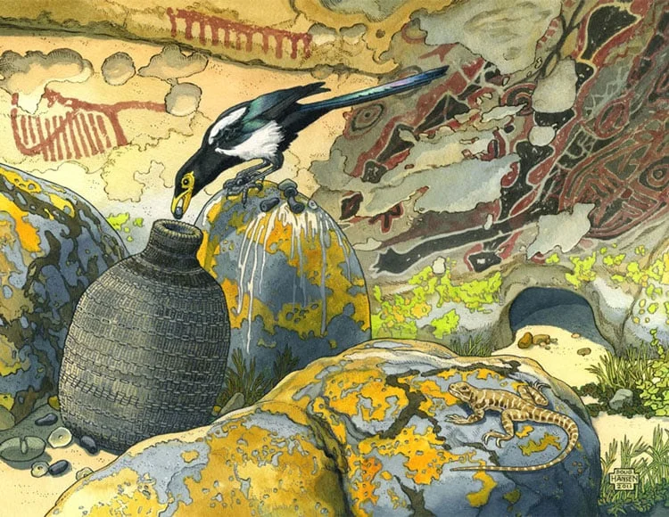 The Magpie and the basket Bottle