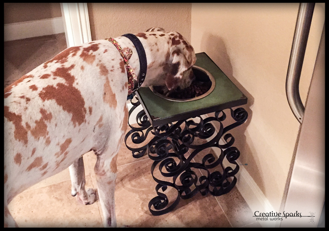 Elevated Pet Feeder by Creative Sparks Metal Works