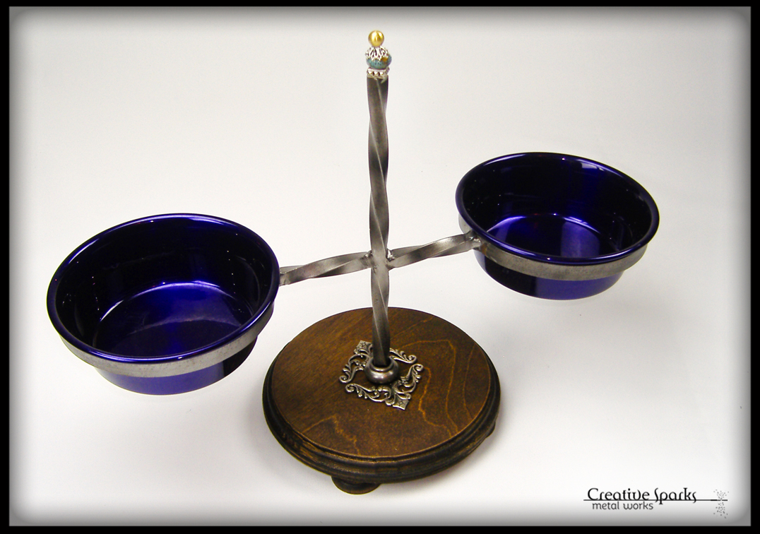 Small Elevated Pet Feeder by Creative Sparks Metal Works