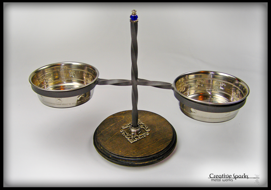 Small Elevated Pet Feeder by Creative Sparks Metal Works